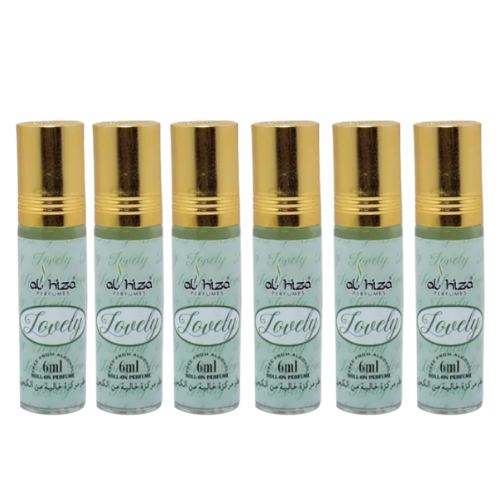 Al-Hiza Lovely Attar - 6ml Roll On | Sweet Floral & Long Lasting Fragrance (Pack of 6)