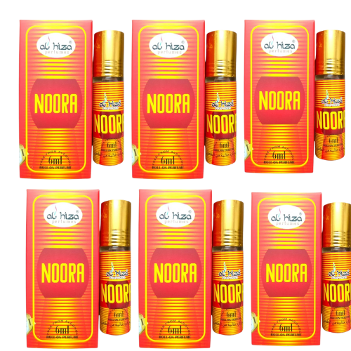 Al-Hiza Noora Attar - 6ml Roll On | Sweet Floral & Long Lasting Fragrance (pack of 6)