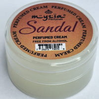 Myzia Sandal Perfumed Body Cream – 10g Each, Pack of 12 | Warm Sandalwood Scent
